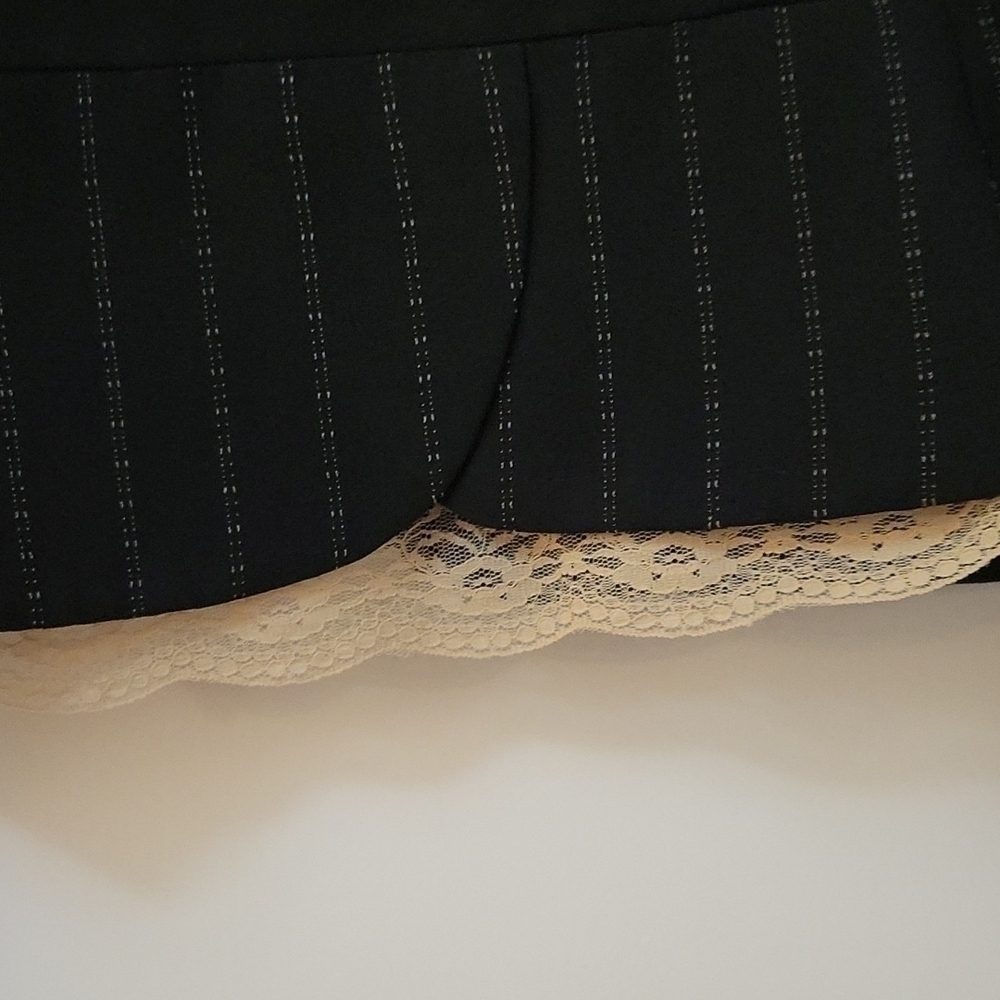 VTG STUDIO ONE 1980s Dotted Trendy Pinstripe Antique Lace Academia Blazer - Picture 5 of 8